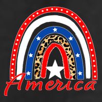 Rainbow Leopard American Flag 4th of July 15oz Campfire Ceramic Mug