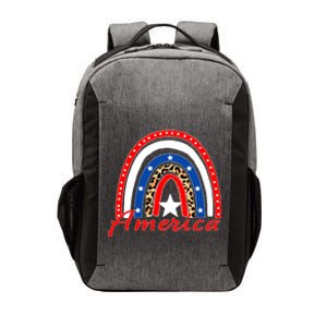 Rainbow Leopard American Flag 4th of July Vector Backpack