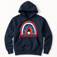Rainbow Leopard American Flag 4th of July Hoodie
