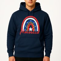 Rainbow Leopard American Flag 4th of July Hoodie