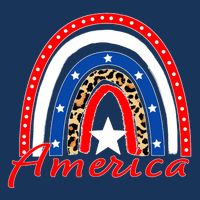 Rainbow Leopard American Flag 4th of July 7-Panel Snapback Hat
