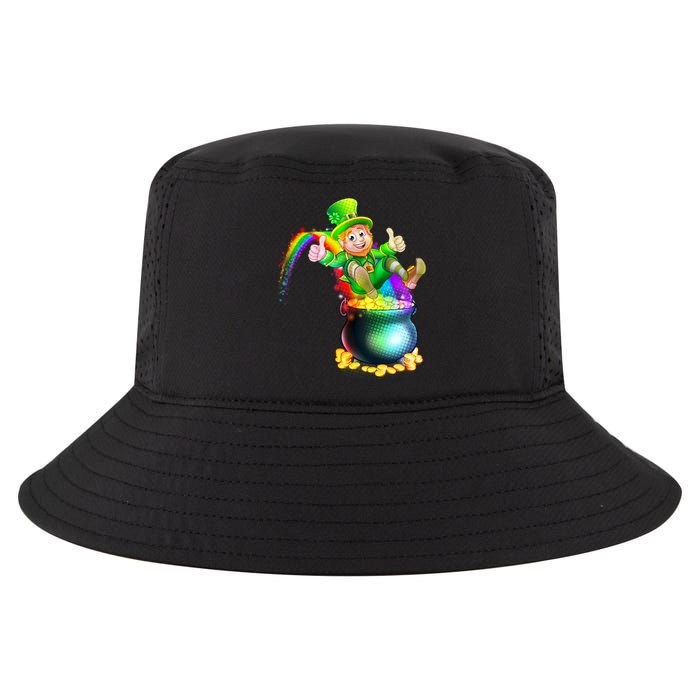 Rainbow Leprechaun Sliding Into A Pot Of  Gold Cool Comfort Performance Bucket Hat