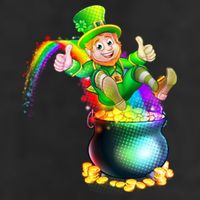 Rainbow Leprechaun Sliding Into A Pot Of  Gold Cool Comfort Performance Bucket Hat