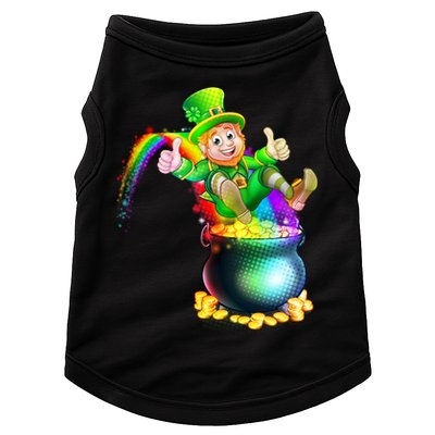 Rainbow Leprechaun Sliding Into A Pot Of  Gold Doggie Tank