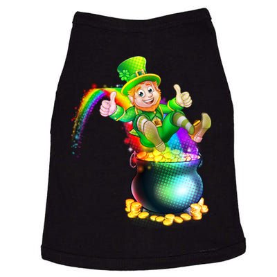 Rainbow Leprechaun Sliding Into A Pot Of  Gold Doggie Tank