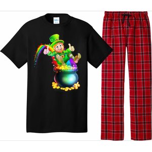 Rainbow Leprechaun Sliding Into A Pot Of  Gold Pajama Set