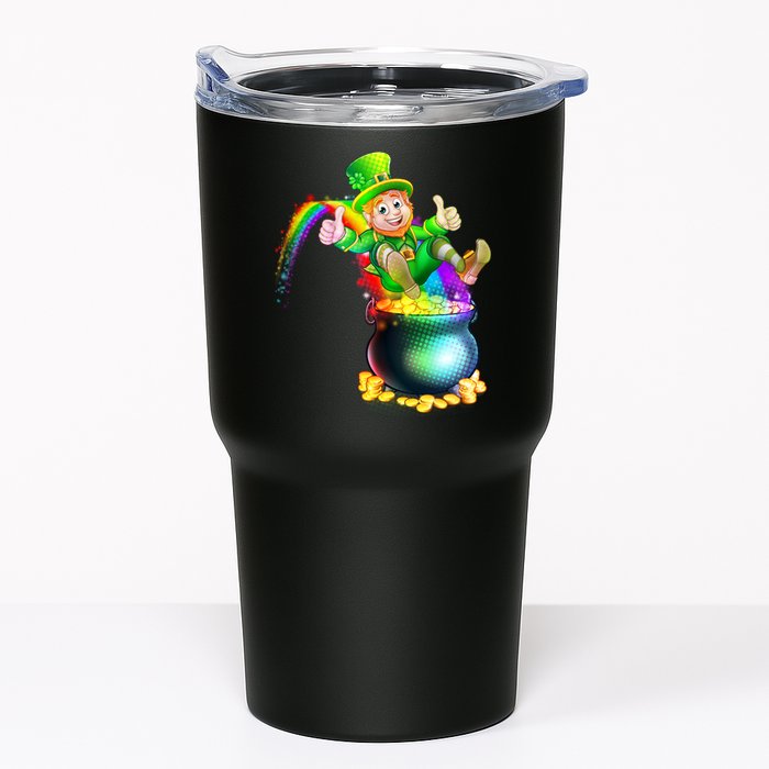 Rainbow Leprechaun Sliding Into A Pot Of  Gold Tumbler