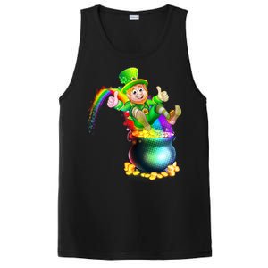 Rainbow Leprechaun Sliding Into A Pot Of  Gold PosiCharge Competitor Tank