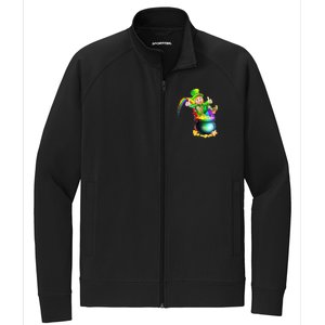 Rainbow Leprechaun Sliding Into A Pot Of  Gold Stretch Full-Zip Cadet Jacket