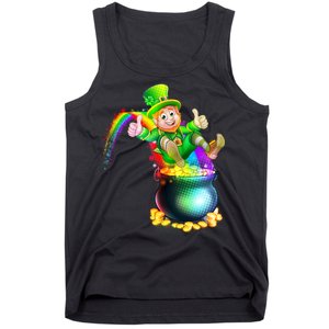 Rainbow Leprechaun Sliding Into A Pot Of  Gold Tank Top