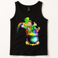 Rainbow Leprechaun Sliding Into A Pot Of  Gold Tank Top