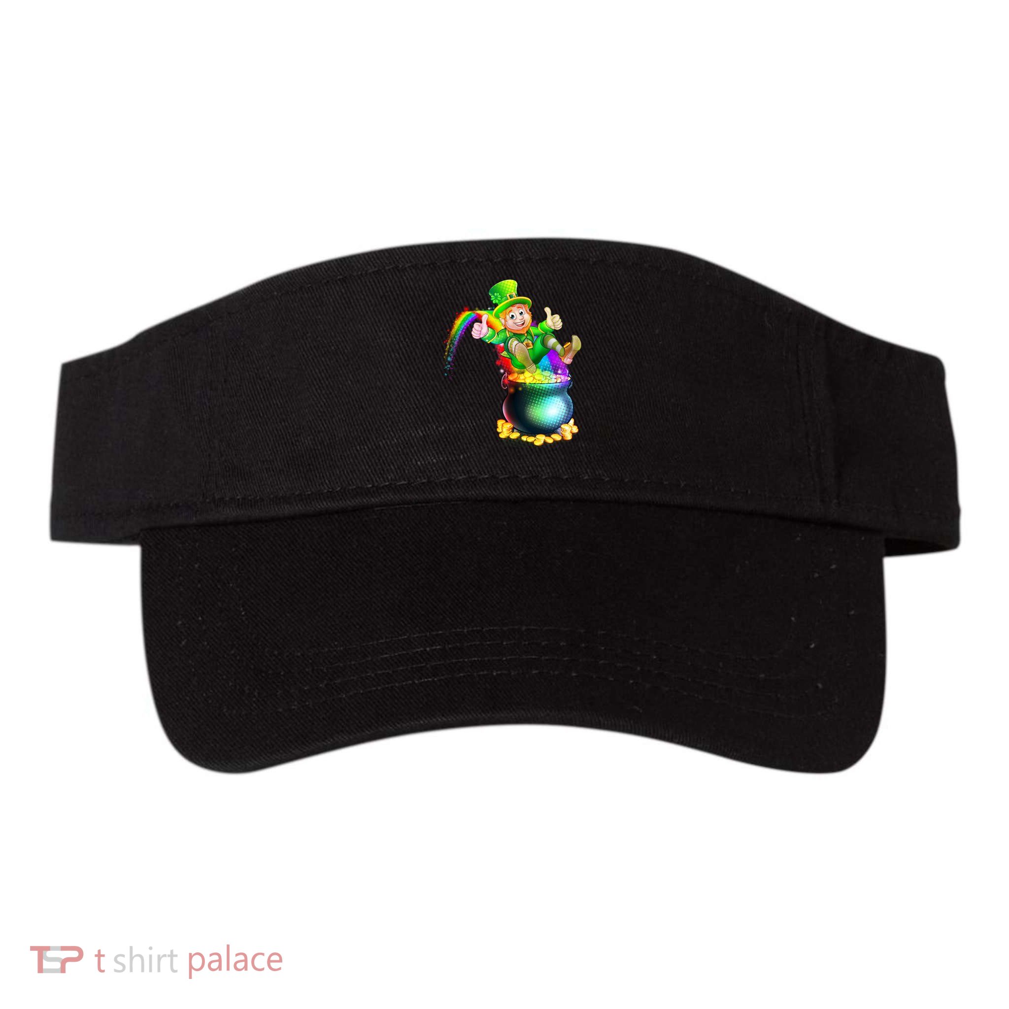 Rainbow Leprechaun Sliding Into A Pot Of  Gold Visor