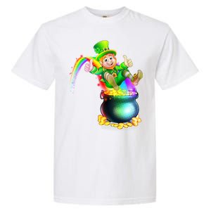 Rainbow Leprechaun Sliding Into A Pot Of  Gold Garment-Dyed Heavyweight T-Shirt