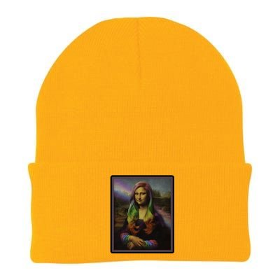 Rainbow Mona Lisa Art Painting Knit Cap Winter Beanie