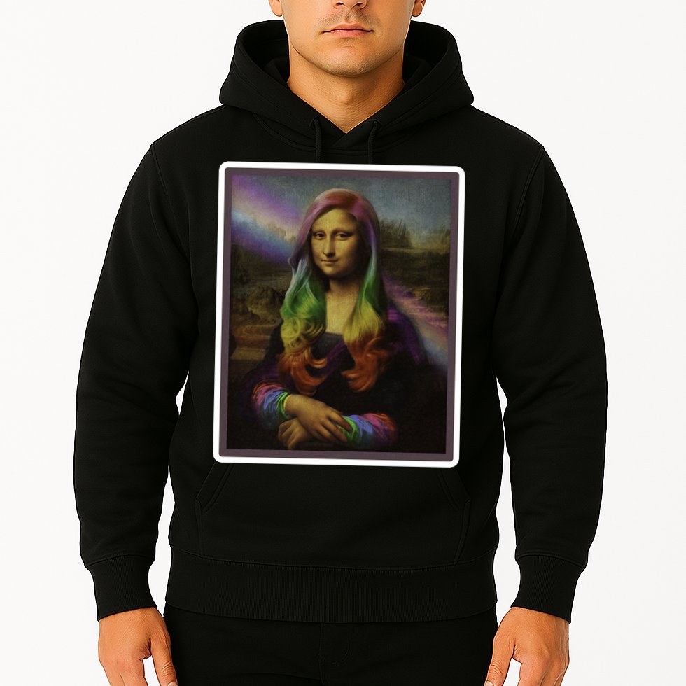 Rainbow Mona Lisa Art Painting Hoodie