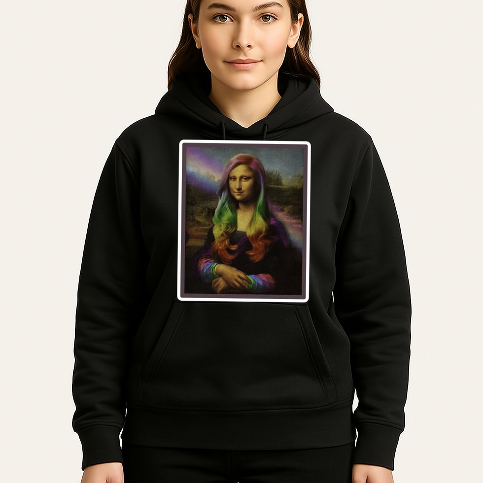 Rainbow Mona Lisa Art Painting Hoodie
