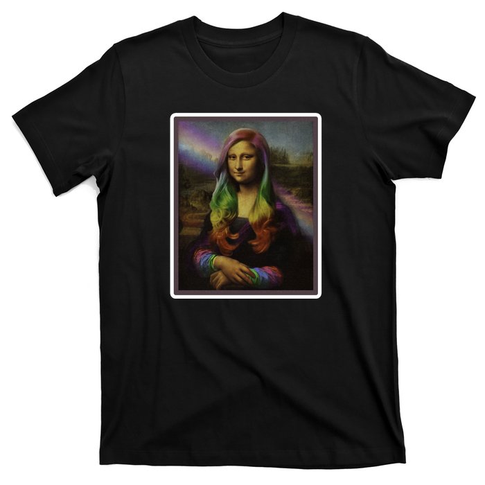 Rainbow Mona Lisa Art Painting T-Shirt