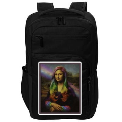 Rainbow Mona Lisa Art Painting Impact Tech Backpack