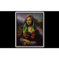 Rainbow Mona Lisa Art Painting Bumper Sticker