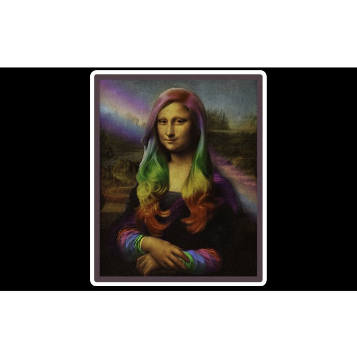 Rainbow Mona Lisa Art Painting Bumper Sticker