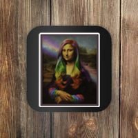 Rainbow Mona Lisa Art Painting Coaster