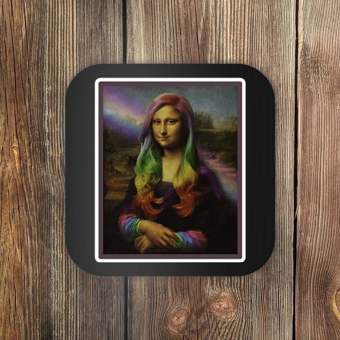 Rainbow Mona Lisa Art Painting Coaster