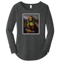 Rainbow Mona Lisa Art Painting Women's Perfect Tri Tunic Long Sleeve Shirt