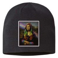 Rainbow Mona Lisa Art Painting Sustainable Beanie