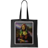 Rainbow Mona Lisa Art Painting Tote Bag