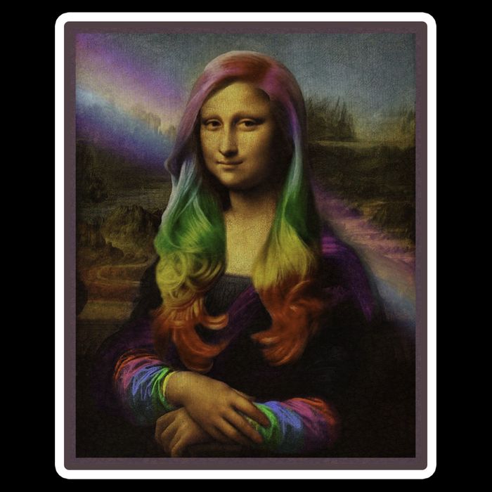 Rainbow Mona Lisa Art Painting Bag