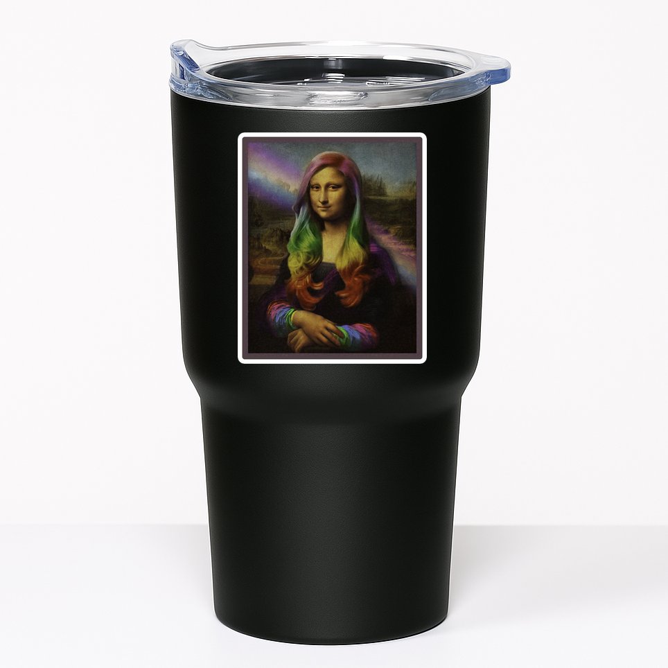 Rainbow Mona Lisa Art Painting Tumbler