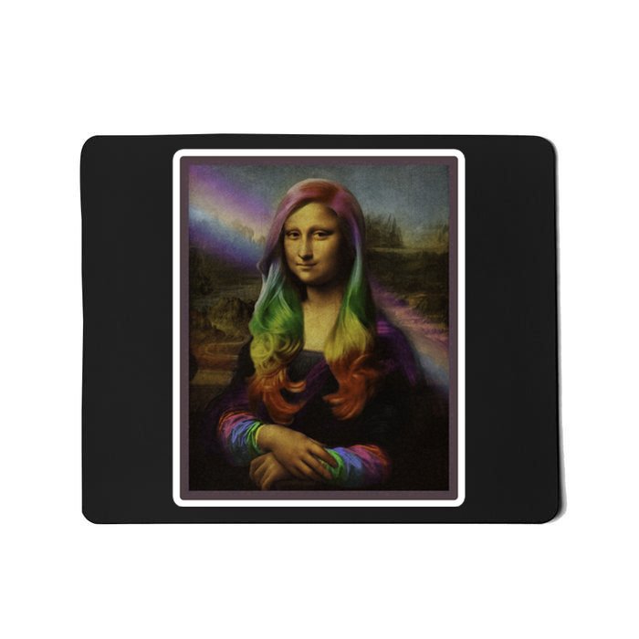 Rainbow Mona Lisa Art Painting Mousepad