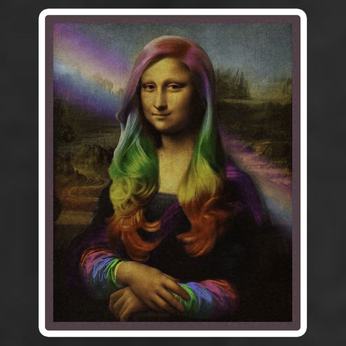 Rainbow Mona Lisa Art Painting 25L Jumbo Tote