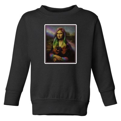 Rainbow Mona Lisa Art Painting Toddler Sweatshirt