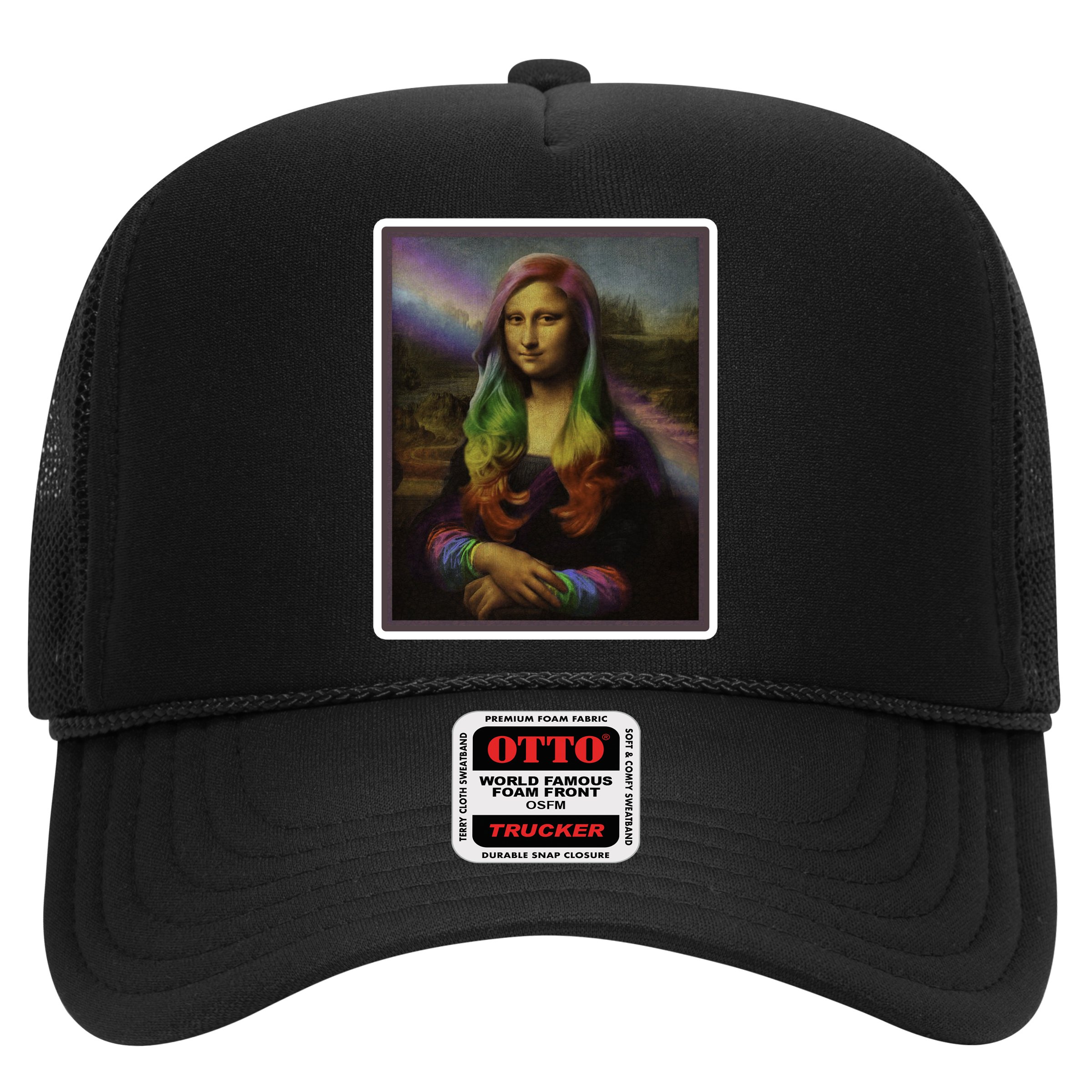 Rainbow Mona Lisa Art Painting Hat