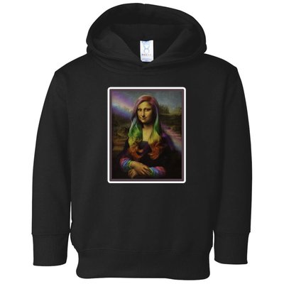 Rainbow Mona Lisa Art Painting Toddler Hoodie