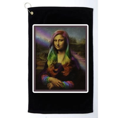 Rainbow Mona Lisa Art Painting Golf Towel