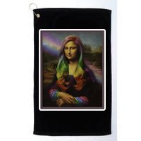 Rainbow Mona Lisa Art Painting Golf Towel