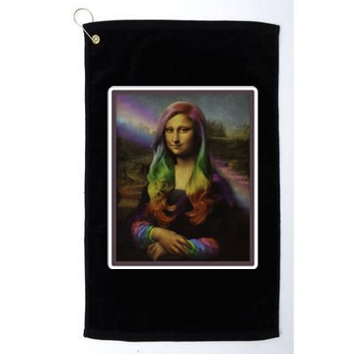 Rainbow Mona Lisa Art Painting Platinum Collection Golf Towel