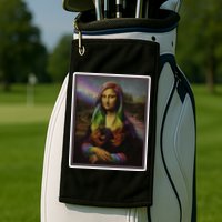 Rainbow Mona Lisa Art Painting Golf Towel