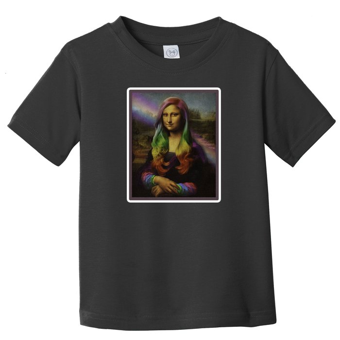 Rainbow Mona Lisa Art Painting Toddler T-Shirt