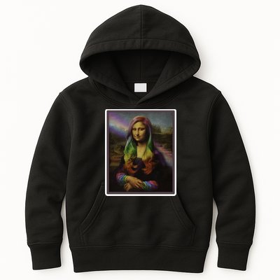 Rainbow Mona Lisa Art Painting Kids Hoodie