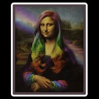 Rainbow Mona Lisa Art Painting Short Acrylic Beanie