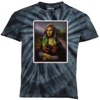 Rainbow Mona Lisa Art Painting Kids Tie-Dye T-Shirt