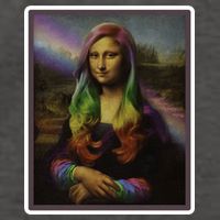 Rainbow Mona Lisa Art Painting Vector Backpack