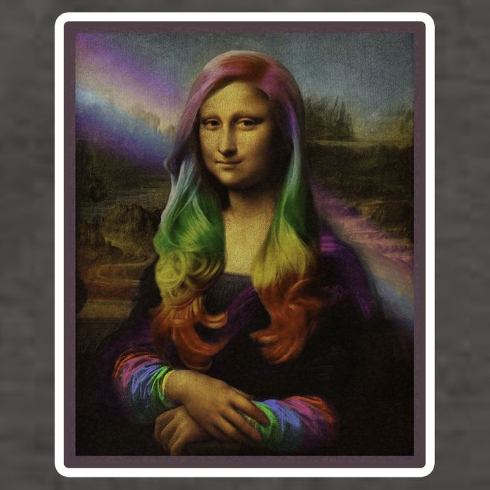 Rainbow Mona Lisa Art Painting Vector Backpack