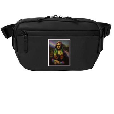 Rainbow Mona Lisa Art Painting Crossbody Pack