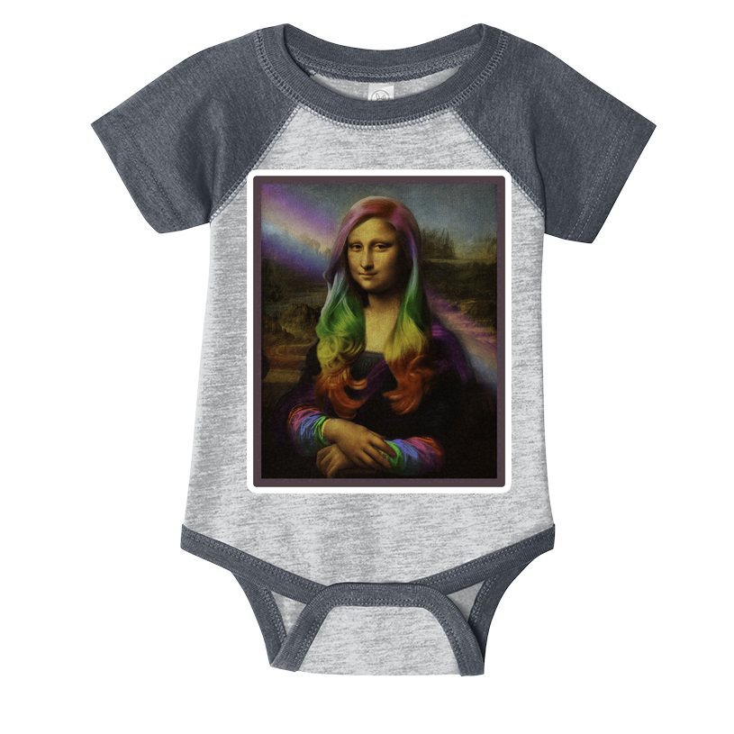 Rainbow Mona Lisa Art Painting Infant Baby Jersey Bodysuit