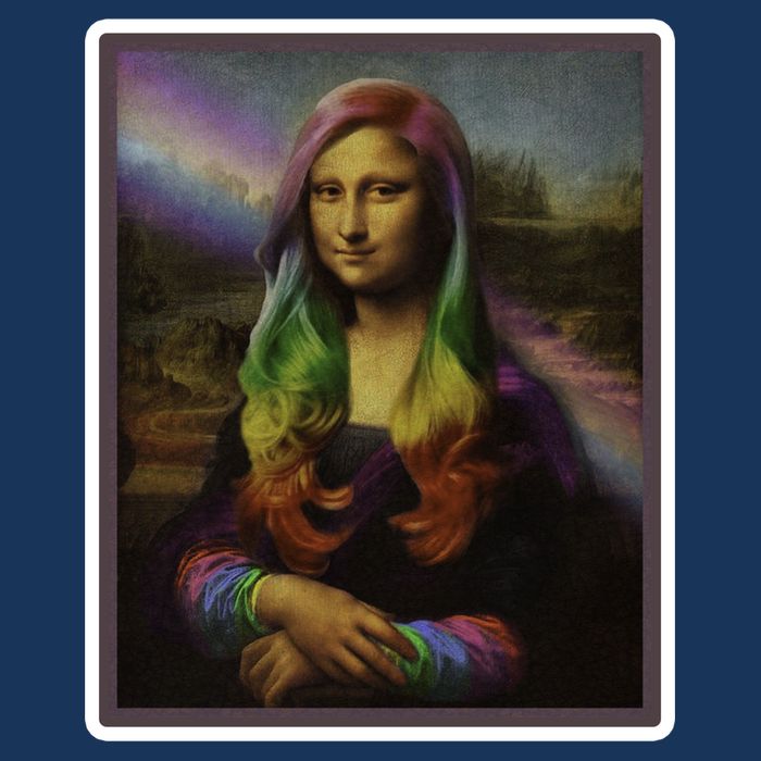 Rainbow Mona Lisa Art Painting Infant Baby Jersey Bodysuit