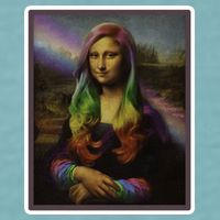 Rainbow Mona Lisa Art Painting Sueded Cloud Jersey T-Shirt